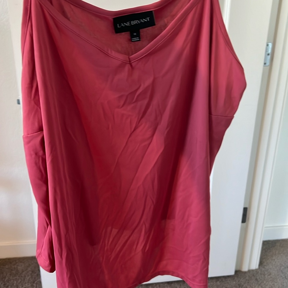 Women’s rose color, silky tank top